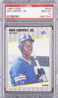 1989 Fleer #548 Ken Griffey Jr. Rookie Card - GEM MT 10